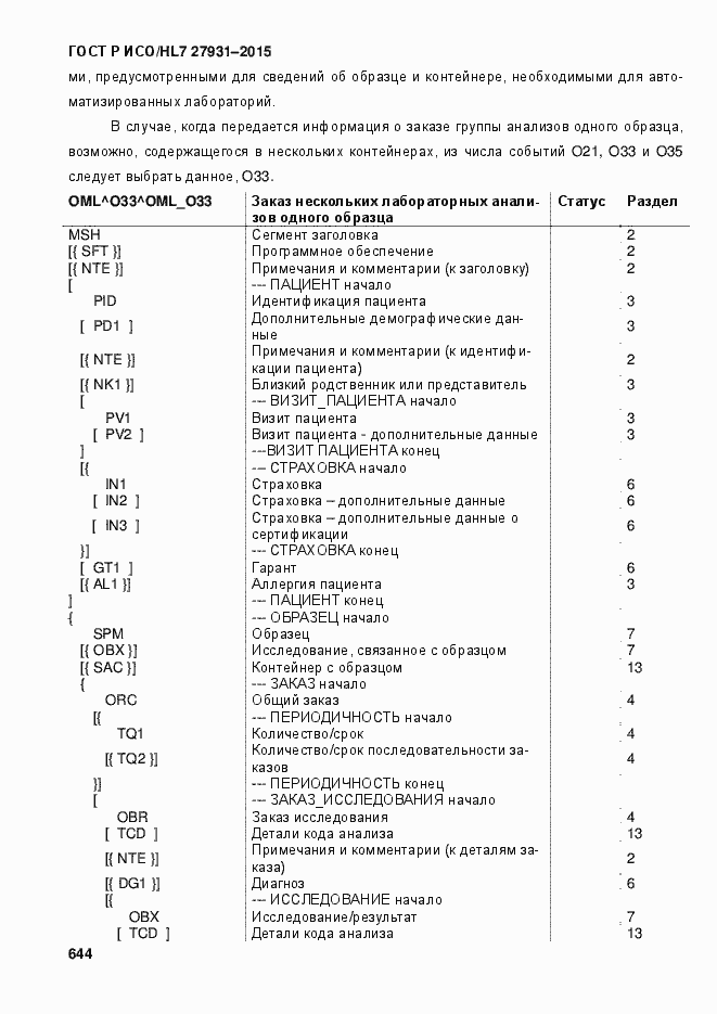 Страница 650 ГОСТ Р ИСО/HL7 27931-2015