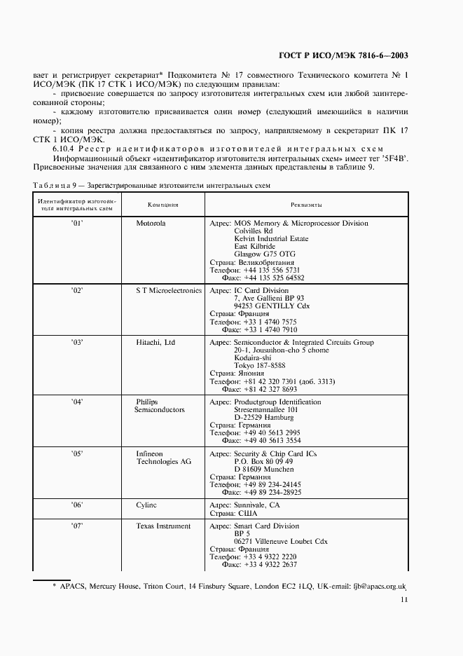 Страница 14 ГОСТ Р ИСО/МЭК 7816-6-2003