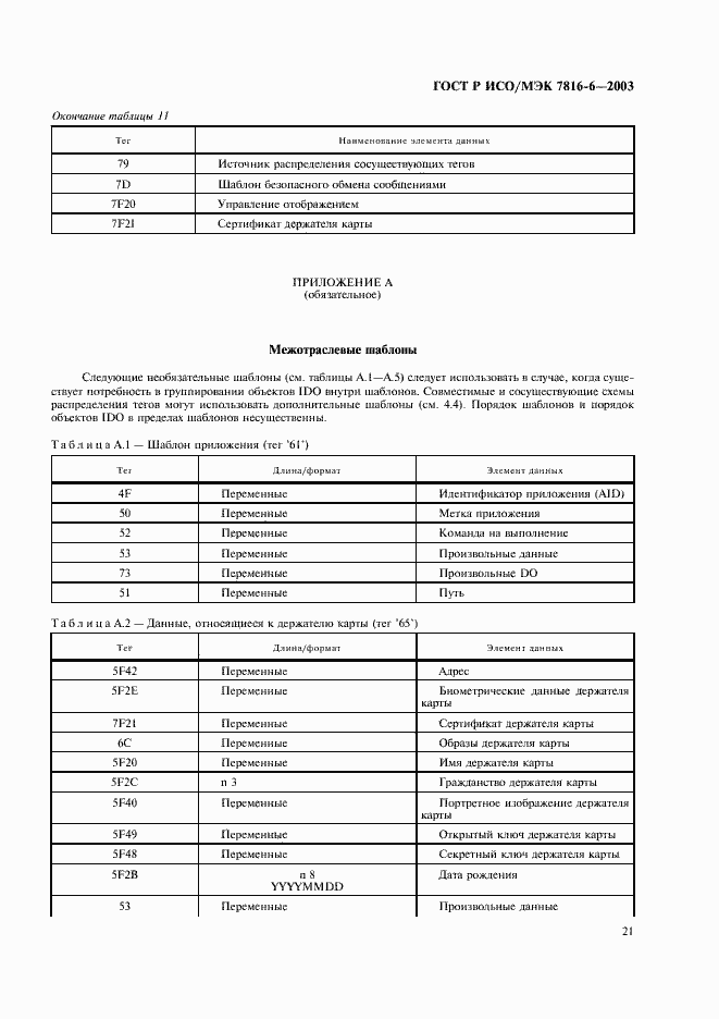 Страница 24 ГОСТ Р ИСО/МЭК 7816-6-2003