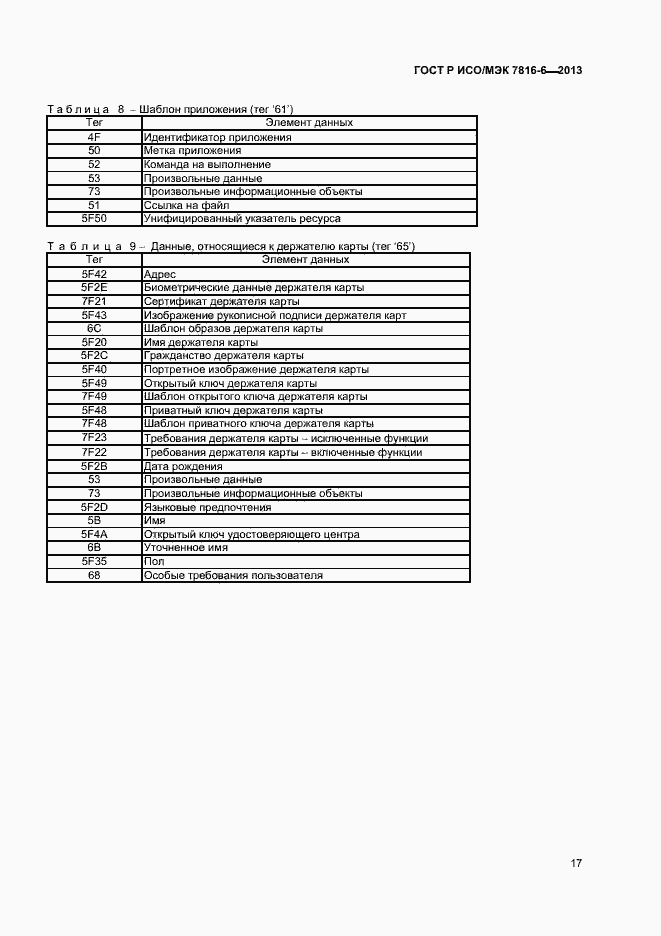 Страница 20 ГОСТ Р ИСО/МЭК 7816-6-2013