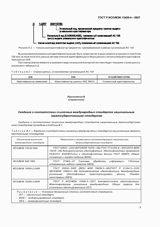 Страница 8 ГОСТ Р ИСО/МЭК 15459-4-2007