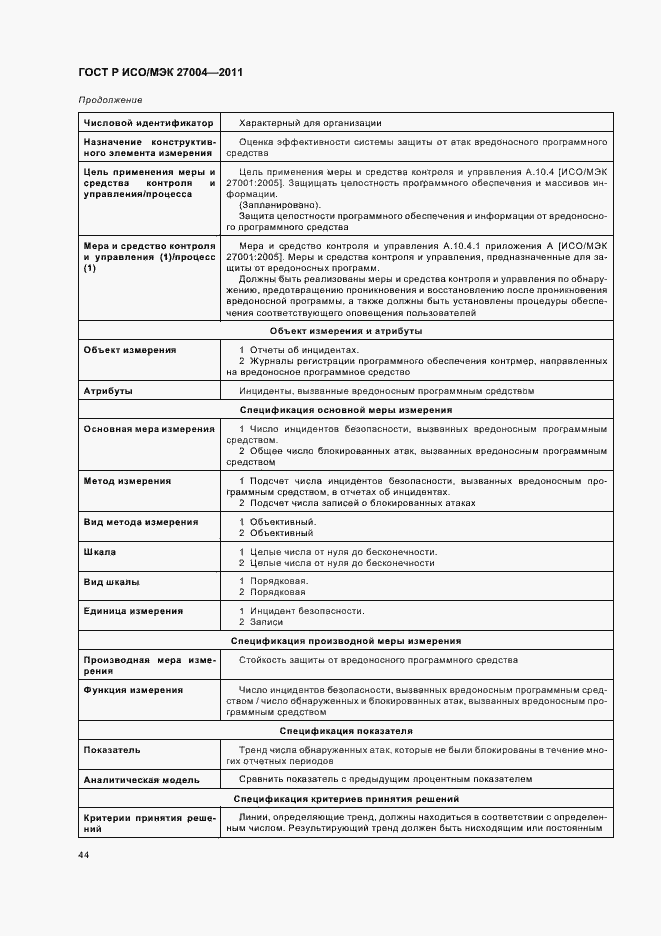 Страница 50 ГОСТ Р ИСО/МЭК 27004-2011