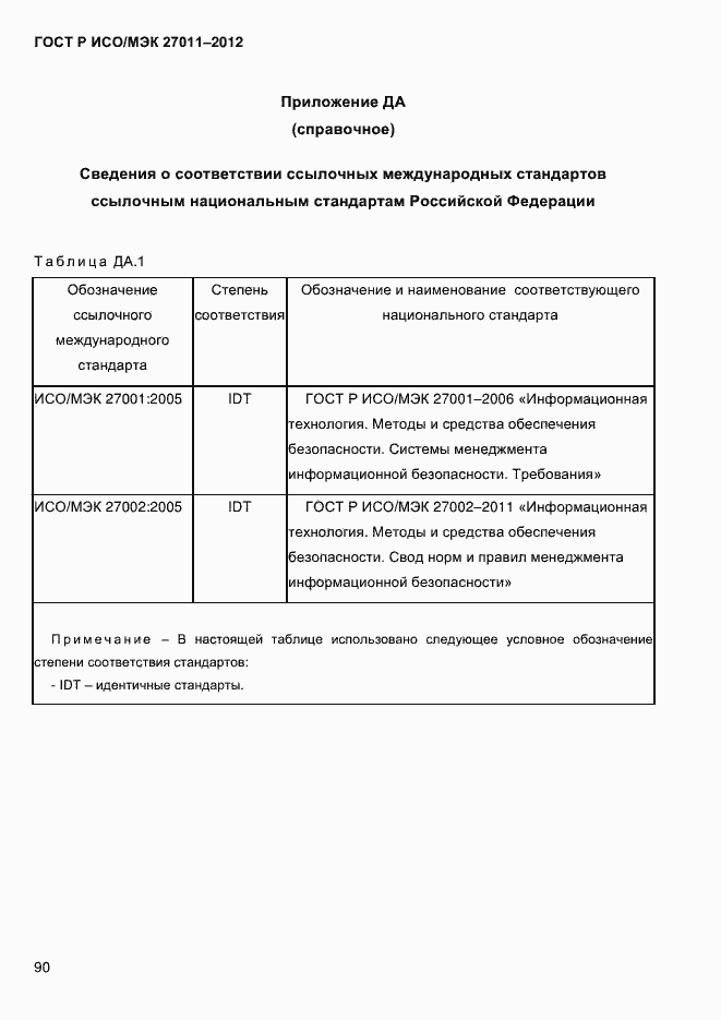 Страница 98 ГОСТ Р ИСО/МЭК 27011-2012