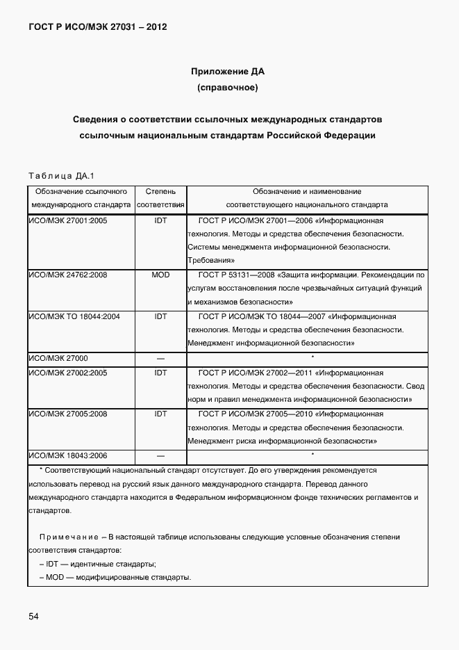 Страница 63 ГОСТ Р ИСО/МЭК 27031-2012
