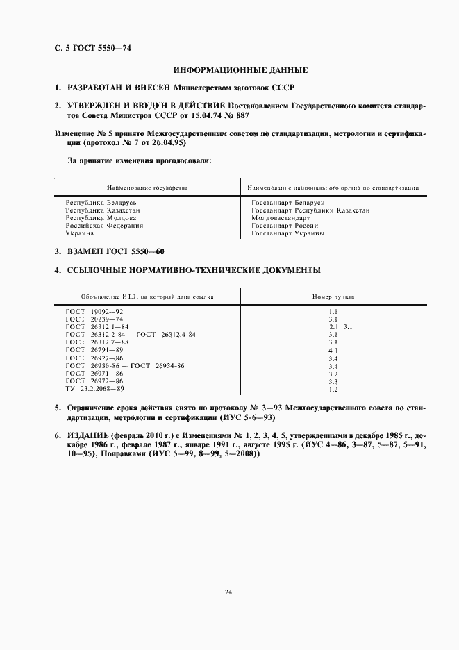Страница 6 ГОСТ 5550-74