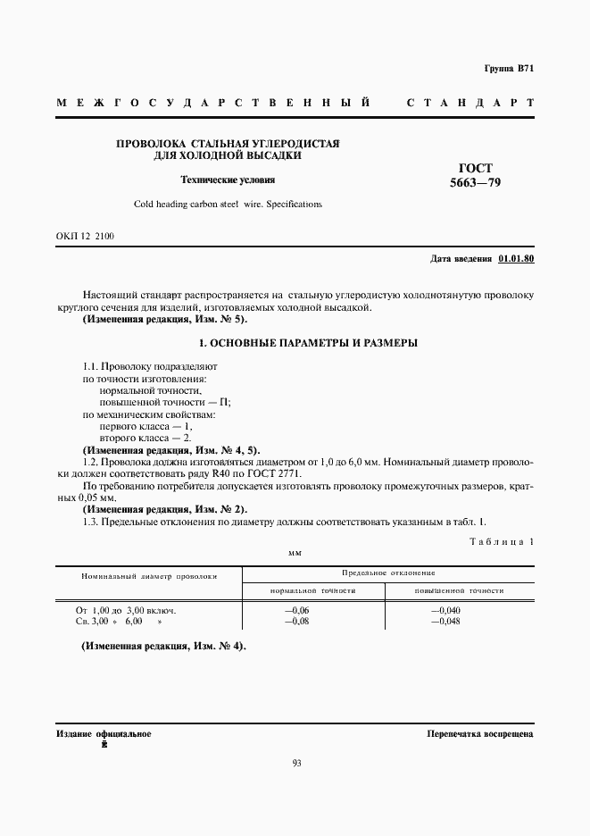 Страница 1 ГОСТ 5663-79