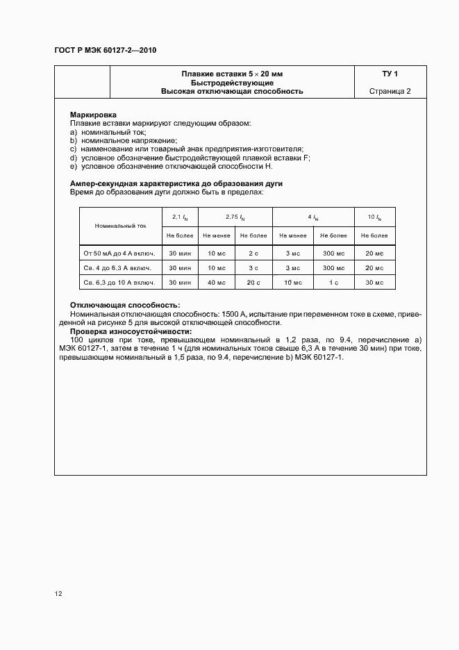 Страница 16 ГОСТ Р МЭК 60127-2-2010