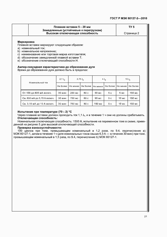 Страница 25 ГОСТ Р МЭК 60127-2-2010