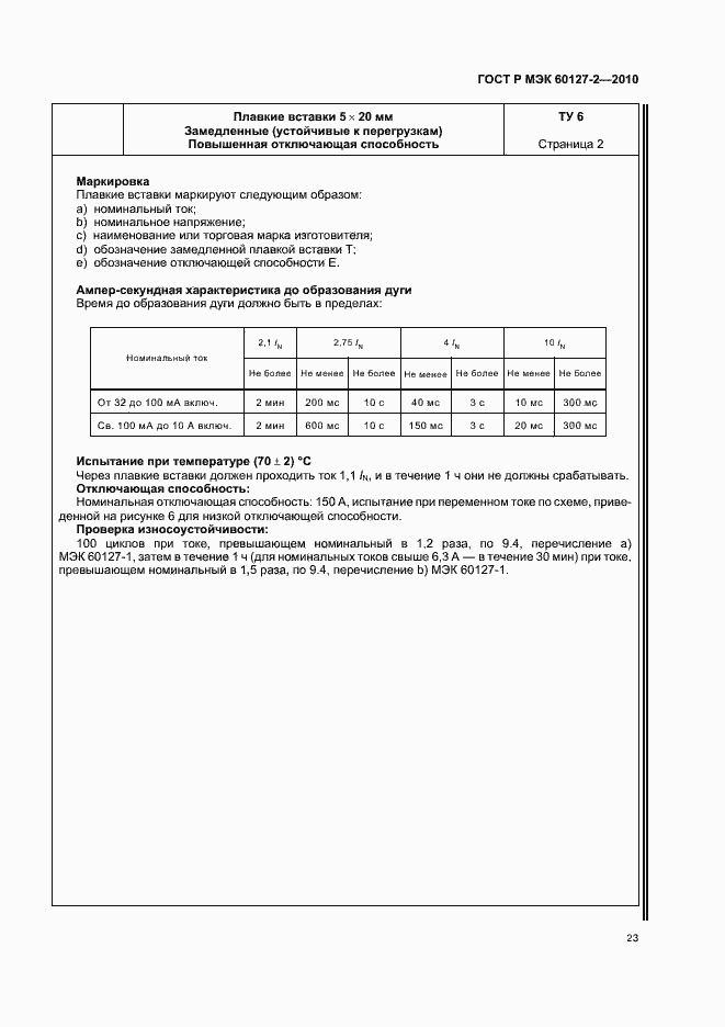 Страница 27 ГОСТ Р МЭК 60127-2-2010