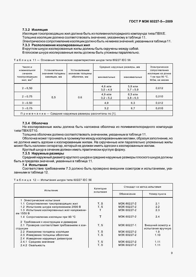 Страница 12 ГОСТ Р МЭК 60227-5-2009