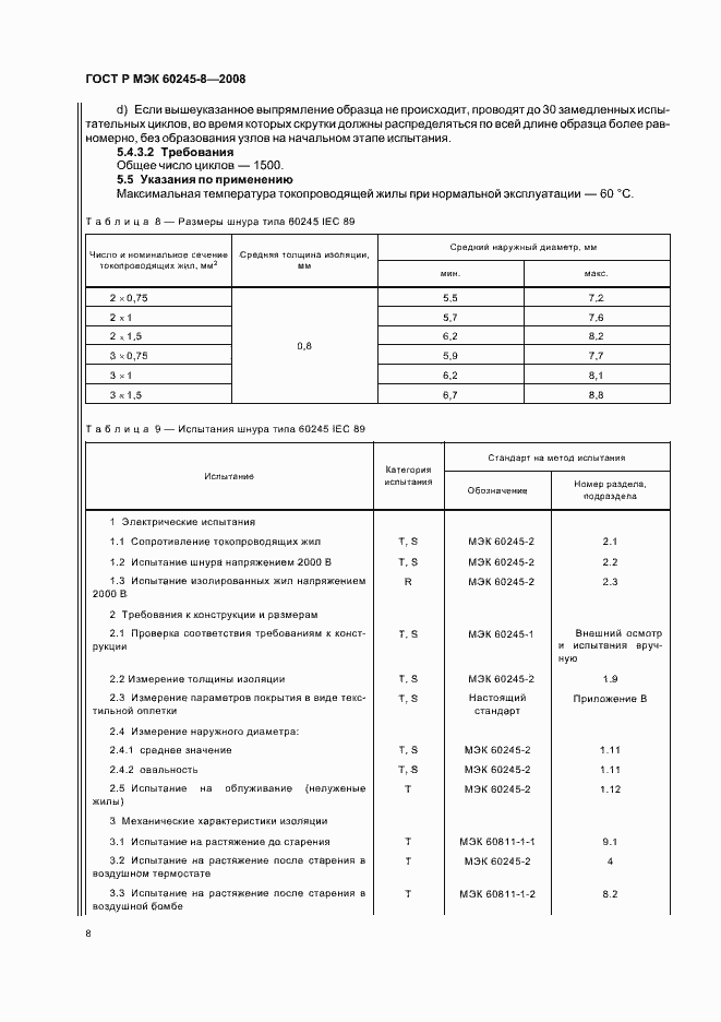 Страница 11 ГОСТ Р МЭК 60245-8-2008