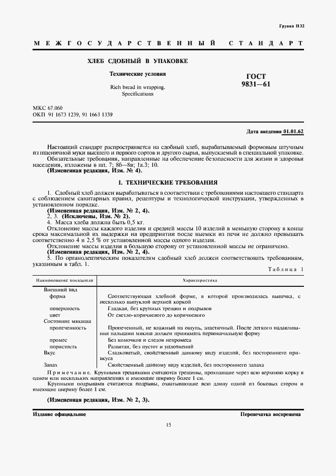 Страница 1 ГОСТ 9831-61