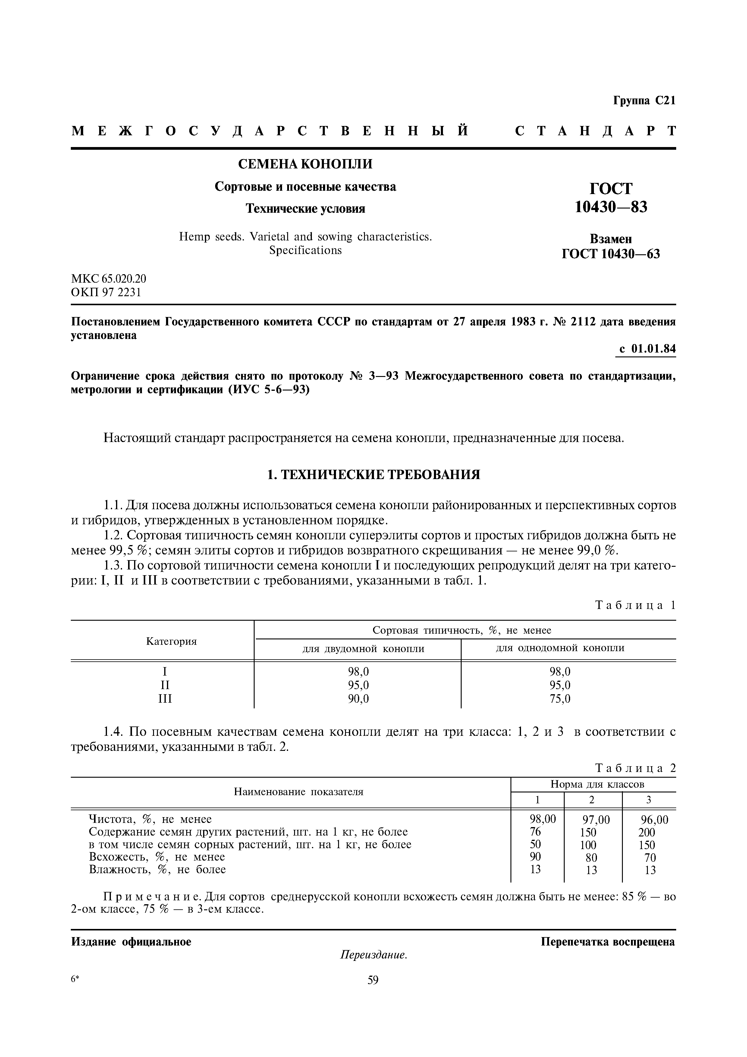 Страница 1 ГОСТ 10430-83