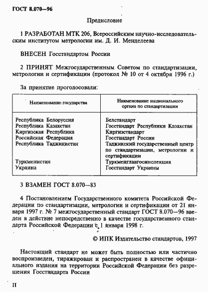 Страница 2 ГОСТ 8.070-96