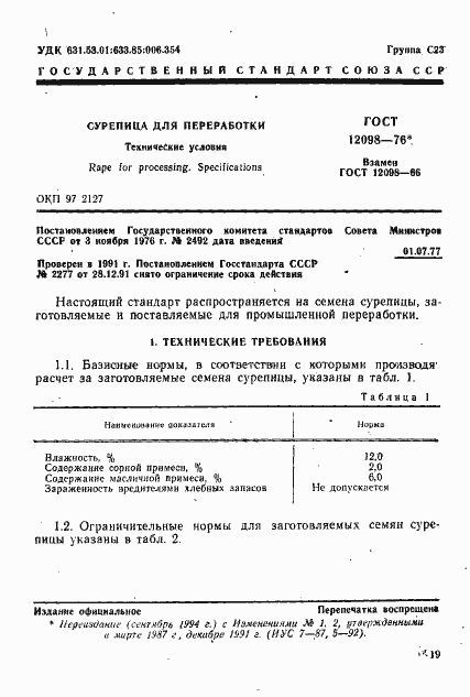 Страница 1 ГОСТ 12098-76