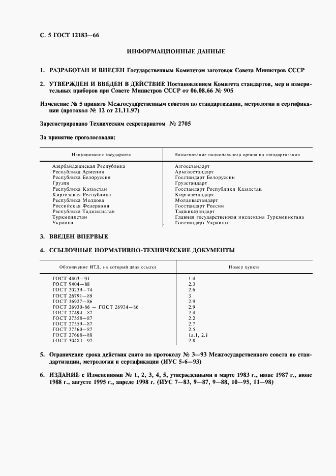 Страница 6 ГОСТ 12183-66