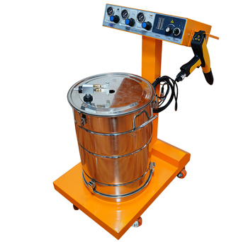 мобильный аппарат для порошковой покраски может свободно передвигаться