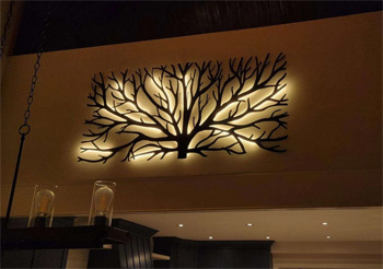 эффект декоративной лазерной резки и правильной подсветки