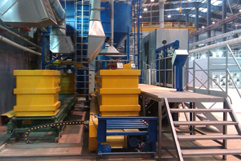 участок оборудования для литья по газифицируемым моделям