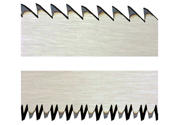 скорость и эффективность реза поперечныз пил зависит от формы и частоты их зубьев