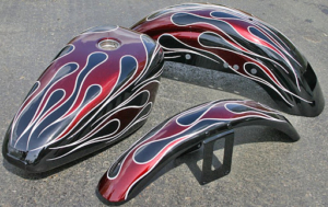 декоративная порошковая покраска деталей мотоцикла