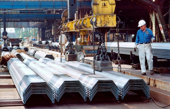 отгрузка шпунта Ларсена с производства на склад