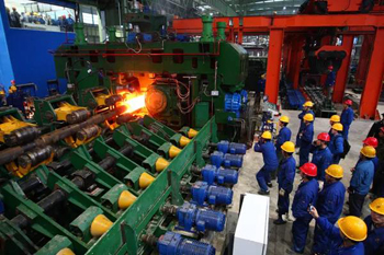 запуск стана для производства больших труб