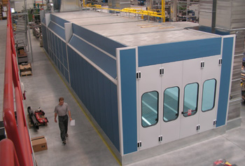 в цехе покраски промышленные сушильные камеры занимают большие площади