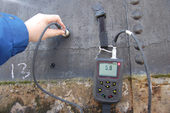 исследование объекта ультразвуковым толщиномером