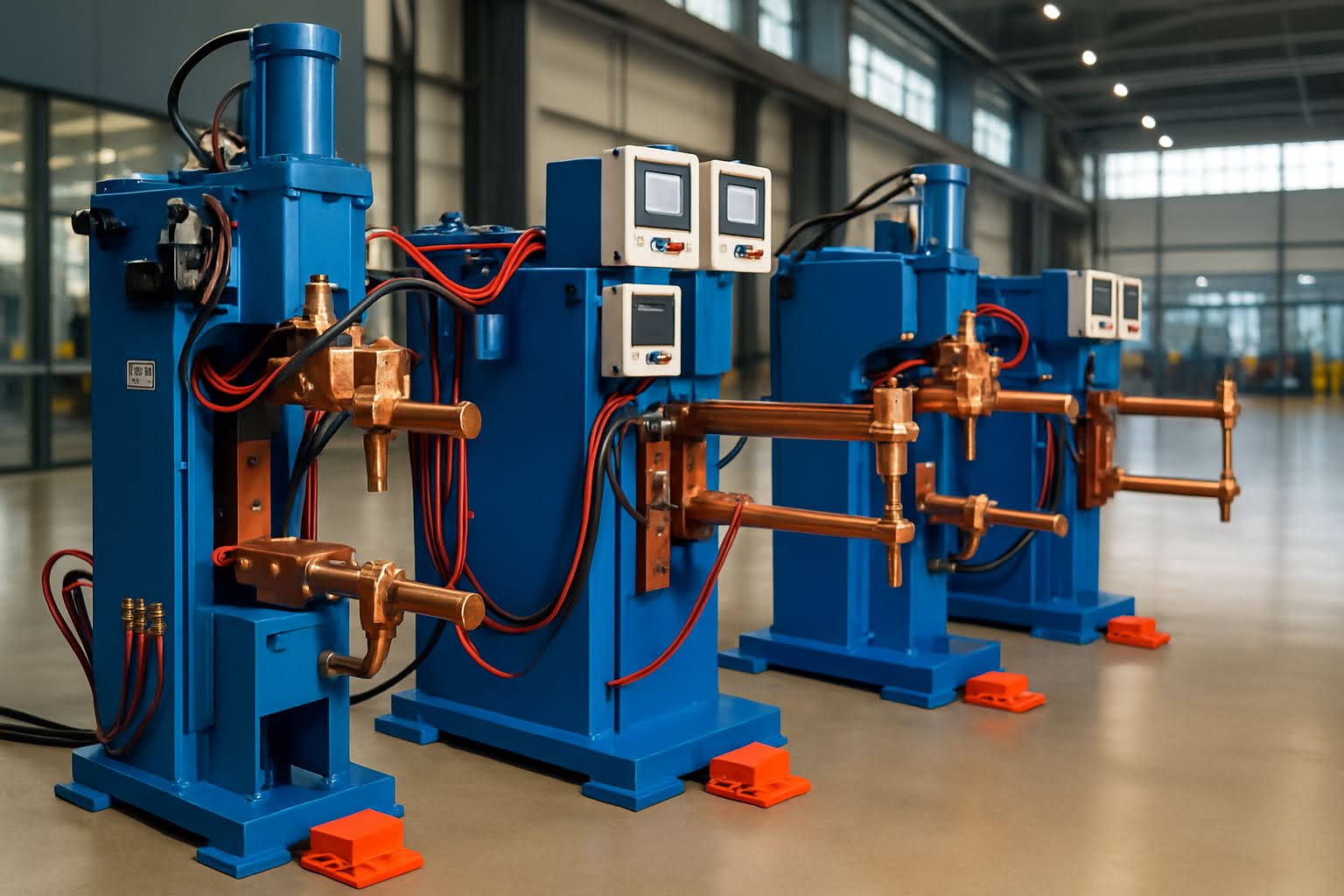 участок, на котором работают установки контактной точечной сварки